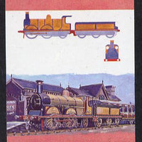 St Vincent - Bequia 1984 Locomotives #1 (Leaders of the World) 10c (Gladstone Class) unmounted mint se-tenant imperf progressive proof pair in magenta, blue & yellow