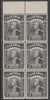 Sarawak 1934-41 Brooke 2c black marginal block of 6 (2x3) unmounted mint SG 107a