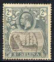 St Helena 1922-37 KG5 Badge Script 2d single with 'Broken Mast' variety (stamp 13) fine used, SG100a
