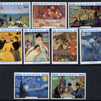 Rwanda 1980 Impressionist Paintings perf set of 9 unmounted mint, SG 996-1004