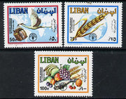 Lebanon 1982 World Food Day set of 3 unmounted mint, SG 1280-82