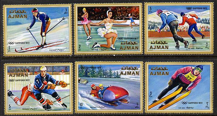 Ajman 1970 Winter Olympics set of 6 unmounted mint, Mi 662-7A