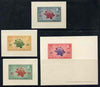 Ethiopia 1949 75th Anniversary of Universal Postal Union imperf proof set of 4 each on small card, one being sunken