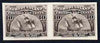 Newfoundland 1897 400th Anniversary Cabot's Ship the 'Matthew' 10c sepia imperf plate proof pair on thin card ex ABNCo archives, as SG 73