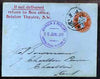 Great Britain 1900 QV 1/2d p/stat envelope to Kent endorsed "If not delivered, return to Brixton Theatre, S.W." with purple Johnson & Phillips, Victoria Works, Charlton S.E cachet