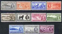 Newfoundland 1937 KG6 'long' Coronation perf set of 11 mounted mint, SG 257-67
