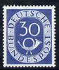 Germany 1951 Posthorn 30pf blue unmounted mint SG 1054 cat £60