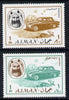 Ajman 1967 Cars (1Dh & 1R from Transport perf set of 14) unmounted mint Mi 127 & 136*
