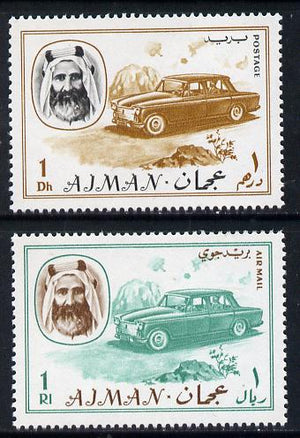 Ajman 1967 Cars (1Dh & 1R from Transport perf set of 14) unmounted mint Mi 127 & 136*