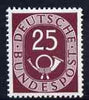 Germany 1951 Posthorn 25pf plum unmounted mint but light gum crease SG 1053