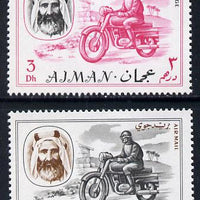 Ajman 1967 Motorcyclist (3Dh & 3R from Transport perf set of 14) unmounted mint Mi 129 & 138*