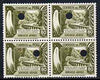Peru 1938 Pictorial 80c (Mountain Roadway) perforated proof block of 4 in near issued colour, each stamp with Waterlow's security puncture unmounted mint