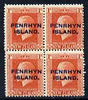 Cook Islands - Penrhyn 1917-20 KG5 1s vermilion P14 x 14.5 block of 4, unmounted mint SG 27a