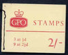 Great Britain 1963-64 Wilding Crowns 2s Holiday booklet (black stitching) complete SG NR1