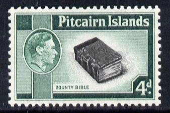 Pitcairn Islands 1940-51 KG6 Bounty Bible 4d unmounted mint SG5b
