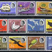 Pitcairn Islands 1964-65 QEII Birds & Ships definitive set of 13 values complete 1/2d to 8s unmounted mint, SG 36-48