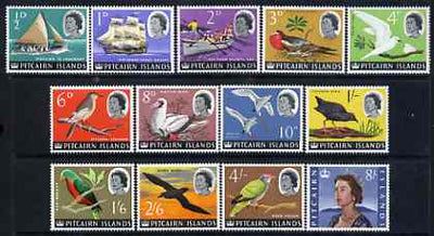 Pitcairn Islands 1964-65 QEII Birds & Ships definitive set of 13 values complete 1/2d to 8s unmounted mint, SG 36-48