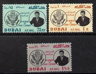 Dubai 1964 Pres Kennedy Memorial set of 3 unmounted mint S 47-49