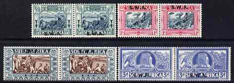 South West Africa 1938 KG6 Voortrekker Centenary Memorial Fund set of 8 (4 horiz se-tenant pairs) lightly mounted mint SG 105-108