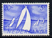 Netherlands 1949 Scouts Cultural Fund 20c + 5c (Yachts) SG 683