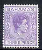 Bahamas 1938-52 KG6 3d violet unmounted mint, SG 154