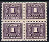 Canada 1906-28 Postage Due 1c red-violet block of 4 superb unmounted mint SG D2