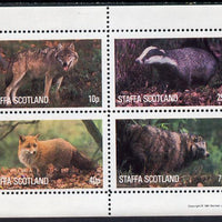 Staffa 1981 Animals #1 (Fox, Badger, etc) perf,set of 4 values (10p to 75p) unmounted mint