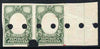 Portugal 1925 Castelo Branco undenominated proof marginal pair of frame only in green with Waterlow & Sons security punctures, without gum ex archives
