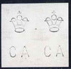 Sierra Leone 1897 piece of card bearing watermark proof pair of Crown & CA motiffs as used for 'Long stamps'