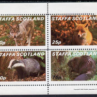 Staffa 1981 Animals #2 (Fox, Badger, Wolf & Beaver) perf,set of 4 values (10p to 75p) unmounted mint