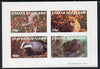 Staffa 1981 Animals #2 (Fox, Badger, Wolf & Beaver) imperf,set of 4 values (10p to 75p) unmounted mint