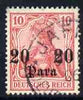 German PO's in Turkish Empire 1905 Germania 20pa on 10pf no wmk fine used SG 36