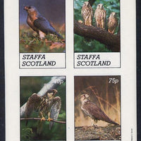 Staffa 1981 Birds of Prey #02 imperf,set of 4 values (10p to 75p) unmounted mint