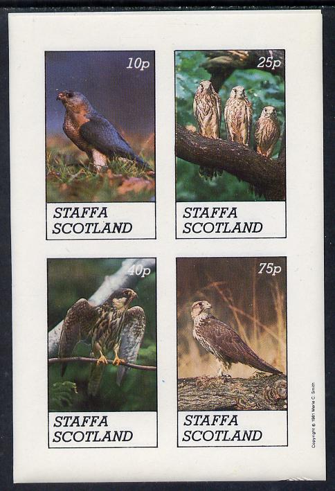 Staffa 1981 Birds of Prey #02 imperf,set of 4 values (10p to 75p) unmounted mint