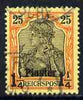 German PO's in Turkish Empire 1900 Germania 1.25pi on 25pf fine used SG 20