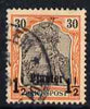 German PO's in Turkish Empire 1900 Germania 1.5pi on 30pf fine used SG 21