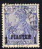 German PO's in Turkish Empire 1900 Germania 1pi on 20pf fine used with Jerusalem cancel SG 19