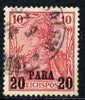 German PO's in Turkish Empire 1902-04 Germania 20pa on 10pf fine used SG 30