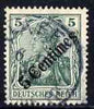 German PO's in Turkish Empire 1908 Germania 5c on 5pf fine used with Jaffa cancel SG 60