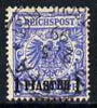 German PO's in Turkish Empire 1889 1pi on 20pf fine used with Jaffa cancel SG 12