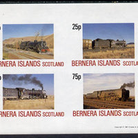 Bernera 1981 Steam Locos #02 imperf,set of 4 values (10p to 75p) unmounted mint