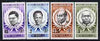 Seychelles 1977 Liberation Heroes set of 4 opt'd SPECIMEN, unmounted mint as SG 446s-9s