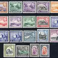 Cyprus 1938-51 KG6 definitive set of 19 values complete 1/4pi to £1 fine mounted mint, SG 151-63