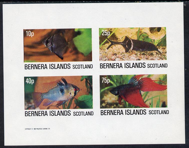 Bernera 1982 Tropical Fish imperf,set of 4 values (10p to 75p) unmounted mint