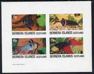Bernera 1982 Tropical Fish imperf,set of 4 values (10p to 75p) unmounted mint