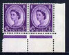 Great Britain 1958-65 Wilding Crowns 3d corner pair showing Phantom R first retouch, unmounted mint SG spec S70k