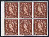 Great Britain 1955-58 Wilding 2d Edward wmk booklet pane of 6 inv wmk, one stamp with Diadem flaw, lightly mtd mint SG spec SB78af