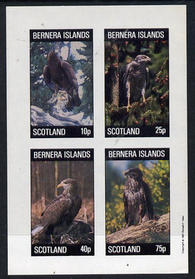 Bernera 1981 Birds of Prey imperf,set of 4 values (10p to 75p) unmounted mint