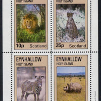 Eynhallow 1981 Animals #01 (Lion, Rhino, Zebra) perf,set of 4 values (10p to 75p) unmounted mint