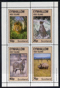 Eynhallow 1981 Animals #01 (Lion, Rhino, Zebra) perf,set of 4 values (10p to 75p) unmounted mint